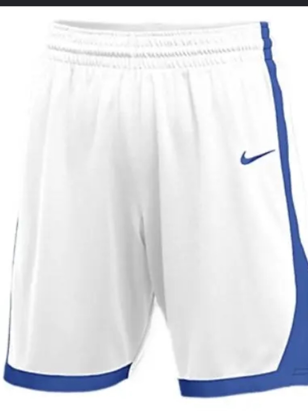 Nike Women’s Athletic Shorts — White with Blue Trim